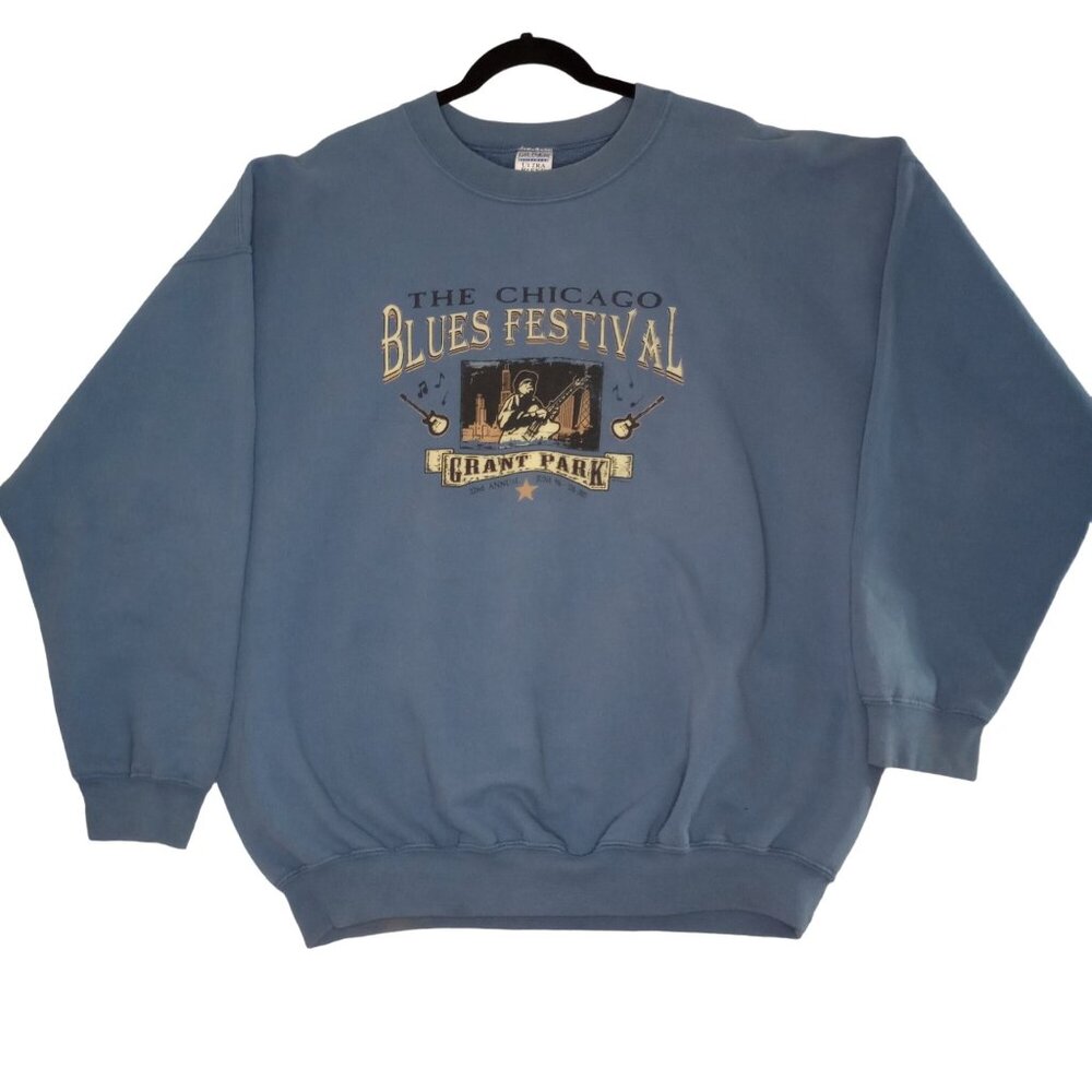 Vintage Sweatshirt Mens Chicago Blues Festival 2005 Grant Park Crewneck XXL